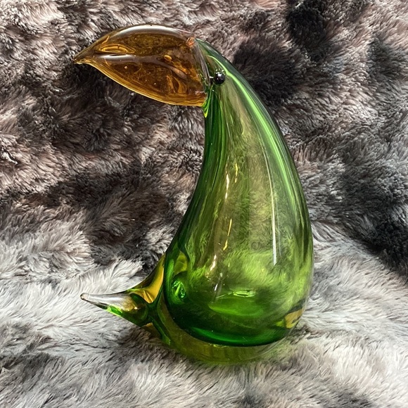 VERY Unusual Mid Century Modern Art Glass Large Toucan Figure Figurine - Picture 11 of 16